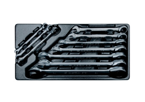 9-12110MR - ZESTAW KLUCZY PŁASKO-OCZKOWYCH Z GRZECHOTKĄ 8 - 24mm, WKŁAD DO WÓZKA,10 CZ.