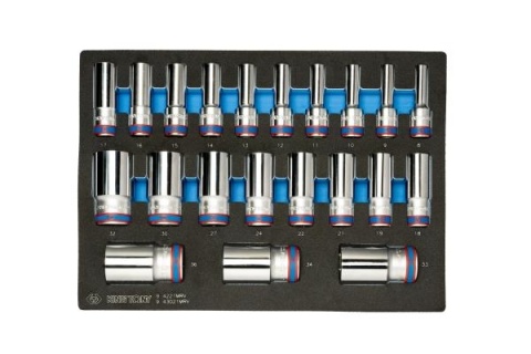 PROMOCJA - 9-43021MRV - ZESTAW NASADEK DŁUGICH 6-kąt. 1/2" 21cz. 8 - 36mm. WKŁAD EVA DO WÓZKA PROMOCJA - 9-43021MRV - ZESTAW NASADEK DŁUGICH 6-kąt. 1/2" 21cz. 8 - 36mm. WKŁAD EVA DO WÓZKA