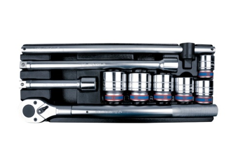 9-6010MR - ZESTAW 10 CZ. NASADKI 3/4" 12-KĄT. KRÓTKIE 33 - 50mm, Z AKCESORIAMI, WKŁAD DO SKRZYNKI 87408