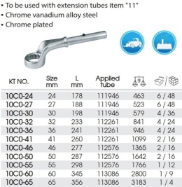 10C0-41 - KLUCZ OCZKOWO ODGIĘTY JEDNOSTRONNY 41mm