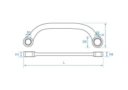 19501315 - KLUCZ OCZKOWY DWUSTRONNY WYGIĘTY 13 x 15mm