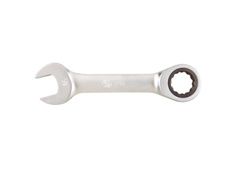 PROMOCJA - 373813M - KLUCZ PŁASKO-OCZKOWY KRÓTKI Z GRZECHOTKĄ JEDNOKIERUNKOWĄ 72 ZĘBY 13mm x 108mm