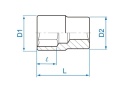 233506M - NASADKA KRÓTKA 1/4" 6mm x 24,5mm, 6-kąt. Cr-V