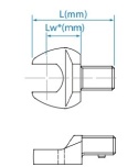 34501121M - GŁOWICA DO KLUCZA DYNAMOMETRYCZNEGO 9x12mm Z KLUCZEM PŁASKIM 21mm