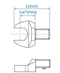 34501223M - GŁOWICA DO KLUCZA DYNAMOMETRYCZNEGO 14x18mm Z KLUCZEM PŁASKIM 23 mm (max 255 Nm)