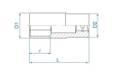 423542S - NASADKA DŁUGA 1/2" 1-5/16" x 77mm 6-kąt Cr-V