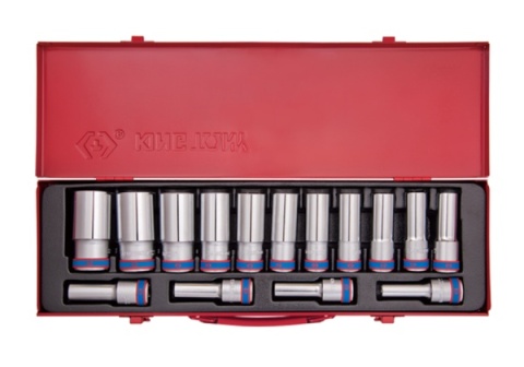 4315MR - ZSTAW NASADEK 1/2" 15cz. DŁUGIE 6-kąt. KASETA