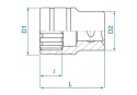 433010MR - NASADKA KRÓTKA 1/2" 10mm x 38mm 12-kąt. Cr-v