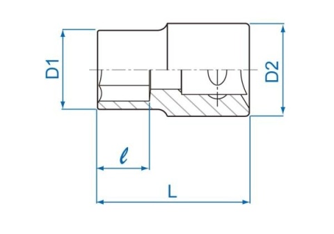 437510M - NASADKA KRÓTKA GWIAZDKOWA 1/2" E10 x 37mm Cr-v
