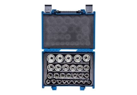 4557MR - ZESTAW NASADEK 1/2", 27cz. KRÓTKIE 6-kąt. 8 - 36mm, WALIZKA