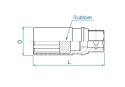 463514RC - NASADKA DO ŚWIEC 1/2" 14mm x 70mm 6-kąt. WKŁADKA GUMOWA