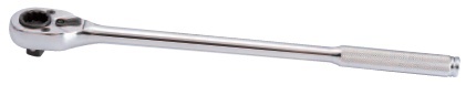 4767-10F - GRZECHOTKA DWUSTRONNA 1/2" Z 12-kąt. GNIAZDEM (NASADKĄ) 19mm 32 ZĘBY 250mm UCHWYT MOLETOWANY