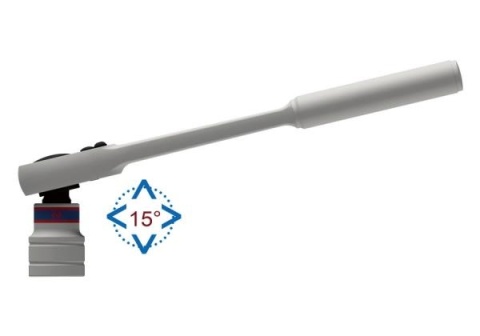 4774-10F - GRZECHOTKA UCHYLNA 1/2" 32 ZĘBY 250mm UCHWYT MOLETOWANY